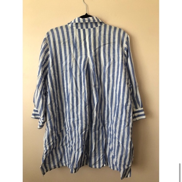 Foxcroft NYC Blue Striped Button Down 18W - Picture 9 of 10